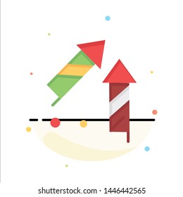 Fireworks, China, Chinese, Firecracker Abstract Flat Color Icon Template