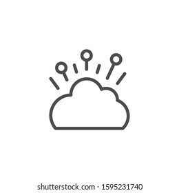 Fireworks cloud line outline icon