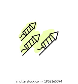 Fireworks with color shadow vector icon in amusement set