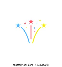 fireworks colored icon. Element of colored fireworks party icon for mobile concept and web apps. Colored fireworks icon can be used for web and mobile