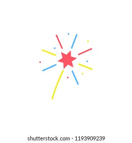fireworks colored icon. Element of colored fireworks party icon for mobile concept and web apps. Colored fireworks icon can be used for web and mobile
