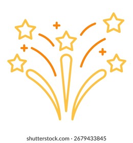Ilustração de vetor de ícone de linha colorida do Fireworks