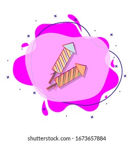 Fireworks colored liquid bacdge icon. Simple color vector of circus icons for ui and ux, website or mobile application