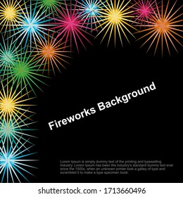 Fondo colorido de fuegos artificiales. Diseño de vectores