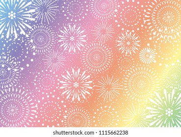 fireworks and colorful gradation background