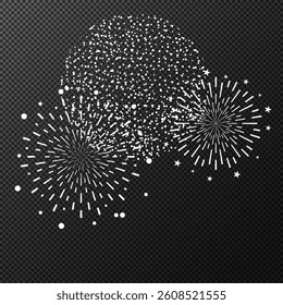 fireworks colorful transparent background vector