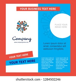 Fireworks Company Brochure Template. Vector Busienss Template