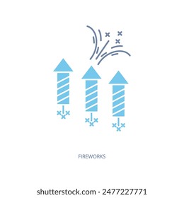 Symbol für die Feuerwerk-Konzeptzeile. Einfache Elementdarstellung. Entwurf des Feuerwerk-Konzeptsymbols.