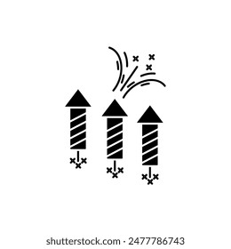 Symbol für die Feuerwerk-Konzeptzeile. Einfache Elementdarstellung. Entwurf des Feuerwerk-Konzeptsymbols.