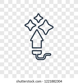 Fireworks concept vector linear icon isolated on transparent background, Fireworks concept transparency concept in outline style