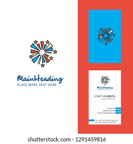 Fireworks Creative Logo and business card. vertical Design Vector