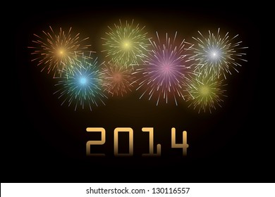 fireworks in the dark sky. vector set. eps10