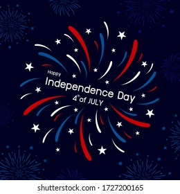 Fireworks design of 4th of july happy independence day vector illustration
