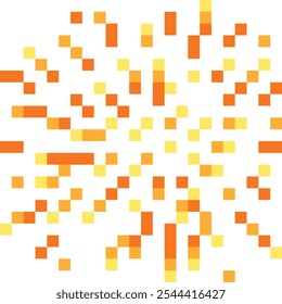 Fireworks. Design of a congratulatory holiday card. Vector icon. Pixel art style. Isolated illustration