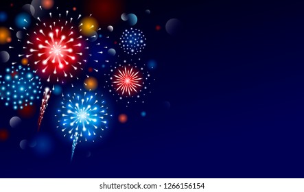 Fireworks design with copy space vector illustration