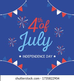 Fireworks design, Independence day happy 4th july and usa theme Vector illustration