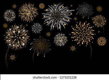 Fireworks design on black background vector illustration