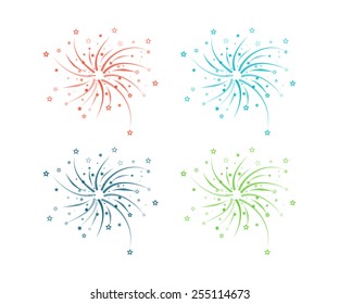 Fireworks design on a light background. Vector illustration