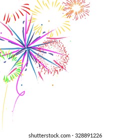 Fireworks design vector on white background