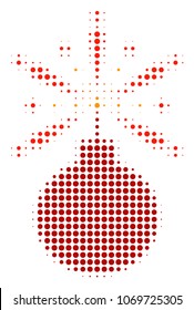 Fireworks Detonator halftone vector icon. Illustration style is dotted iconic Fireworks Detonator icon symbol on a white background. Halftone matrix is round spots.