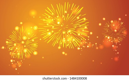 Fireworks display background in vector