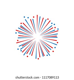 Fireworks display celebration vector illustration. Firework design on white background