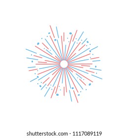 Fireworks display celebration vector illustration. Firework design on white background