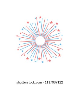 Fireworks display celebration vector illustration. Firework design on white background