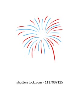 Fireworks display celebration vector illustration. Firework design on white background