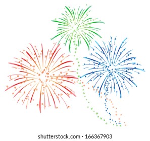 Fireworks display celebration vector illustration