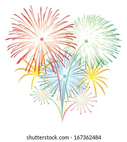 Fireworks display celebration vector illustration