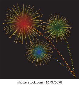 Fireworks display celebration vector illustration