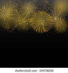 Fireworks display celebration vector illustration