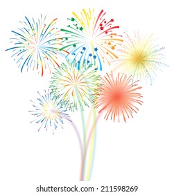 Fireworks display celebration vector illustration