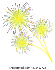 Fireworks display celebration vector illustration