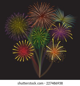 Fireworks display celebration vector illustration
