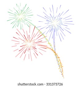 Fireworks display celebration vector illustration