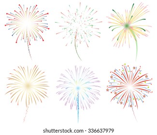 Fireworks display celebration vector illustration