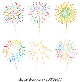 Fireworks display celebration vector illustration