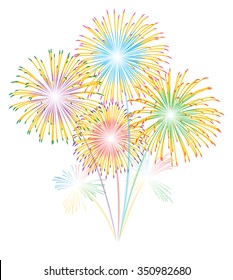 Fireworks display celebration vector illustration