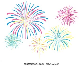 Fireworks display celebration vector illustration