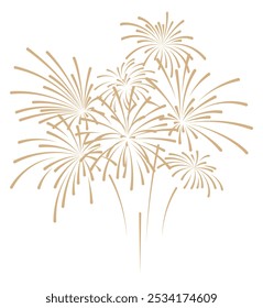 Fireworks display gold vector illustration isolated