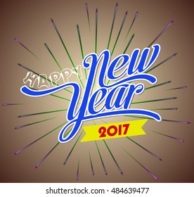 fireworks display for happy new year 2017