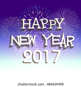 fireworks display for happy new year 2017
