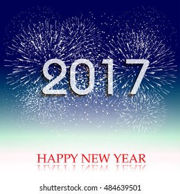 fireworks display for happy new year 2017
