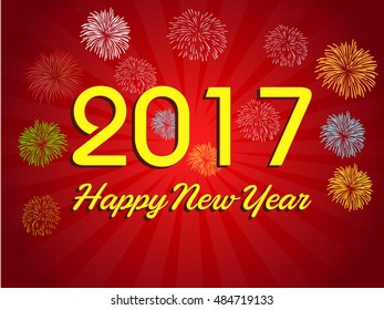 fireworks display for happy new year 2017 
