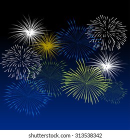 Fireworks Display for New year and all celebration vector illustration