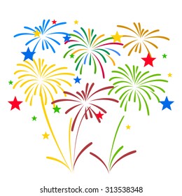 Fireworks Display for New year and all celebration vector illustration