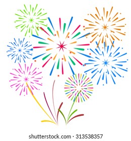 Fireworks Display for New year and all celebration vector illustration
