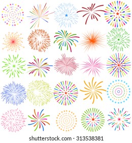 Fireworks Display For New Year And All Celebration Vector Illustration